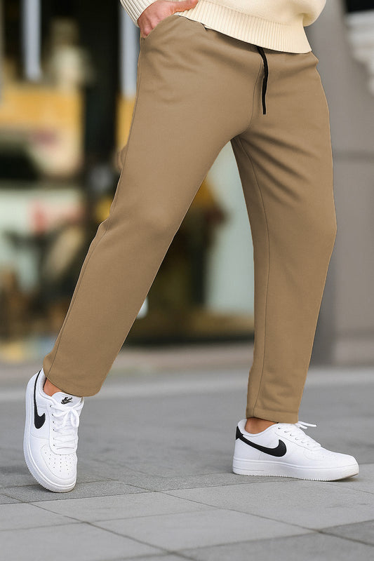Textured Slim Fit Trouser-Skin