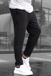 Textured Slim Fit Trouser-Black