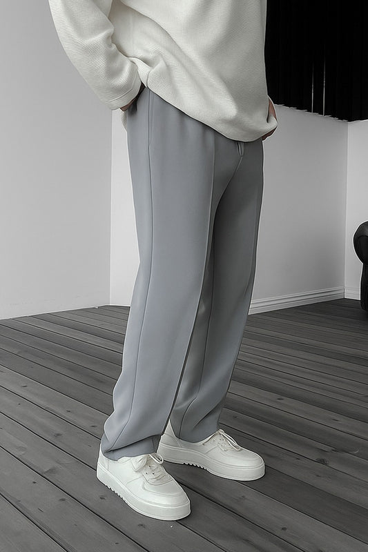 Imported Loose Bottom Trouser-Silver Grey