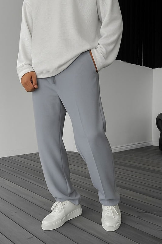 Imported Loose Bottom Trouser-Silver Grey