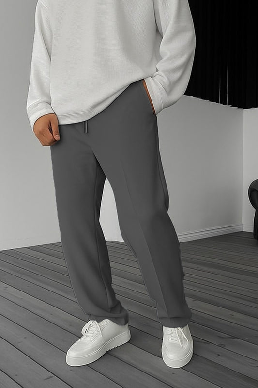 Imported Loose Bottom Trouser-Dark Grey