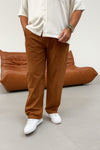Imported Loose Bottom Trouser-Camel Brown