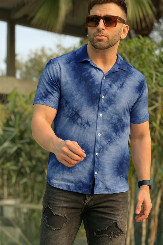 Linen Navy Tie Dye