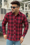 Navy Red Check