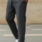 Textured Slim Fit Trouser-Charcoal Grey