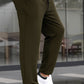 Textured Slim Fit Trouser-Olive Green