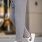 Textured Slim Fit Trouser-Silver Grey