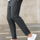 Textured Slim Fit Trouser-Charcoal Grey