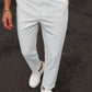 Cotton Textured Slimfit Pant-White