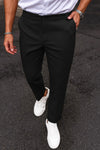 Cotton Textured Slimfit Pant-Black