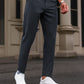 Cotton Textured Slimfit Pant-Charcoal Grey