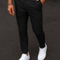 Cotton Textured Slimfit Pant-Black