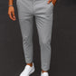 Cotton Textured Slimfit Pant-Silver Grey