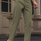 Cotton Textured Slimfit Pant-Mint