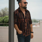 Linen Black Random Print