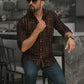 Linen Black Random Print