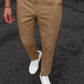 Cotton Textured Slimfit Pant-Skin