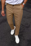 Cotton Textured Slimfit Pant-Skin
