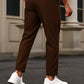 Cotton Textured Slimfit Pant-Dark Brown